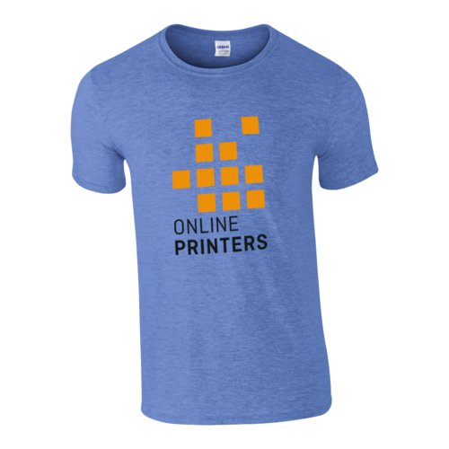 T-shirt en coton bleu chin pour homme avec col rond.