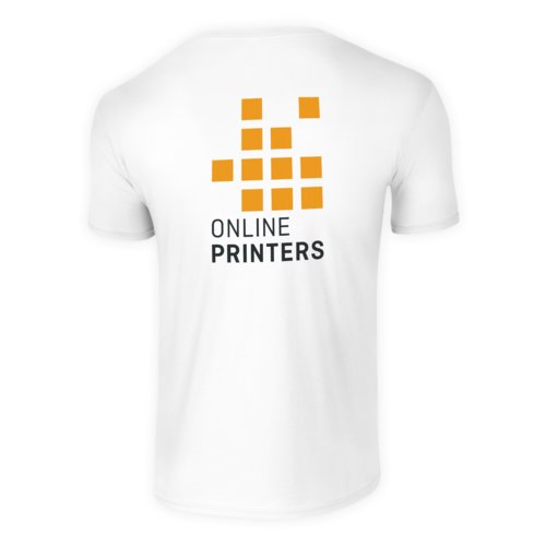 T-shirt blanc en coton pour hommes avec manches courtes.