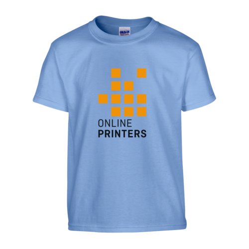 T-shirt en coton bleu Caroline, unisexe, qualit lourde.