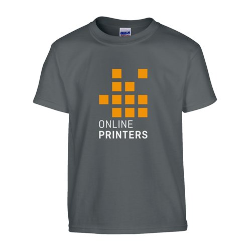 T-shirt unisexe anthracite en coton avec manches courtes.