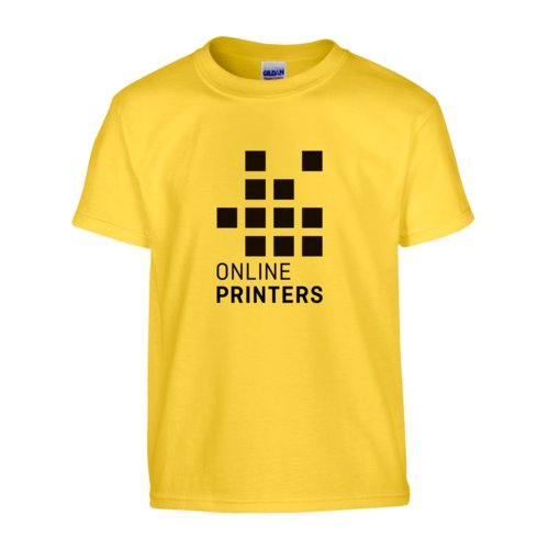 T-shirt jaune en coton, coupe unisexe,  manches courtes.