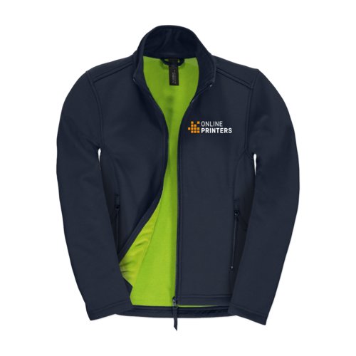Veste softshell bleu marine en polyester et lasthanne pour femmes.