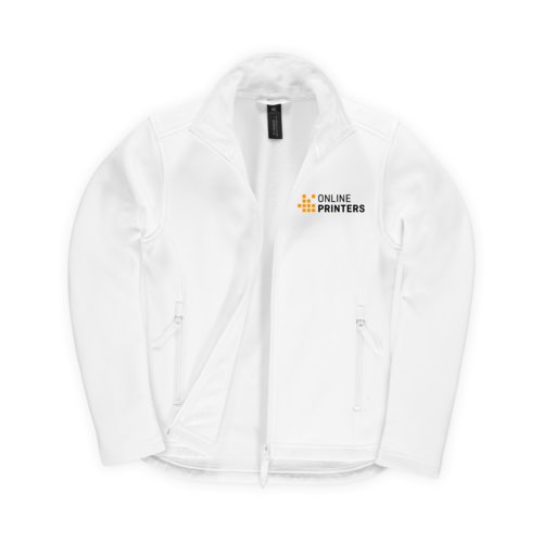Veste softshell blanche en polyester et lasthanne pour femme.