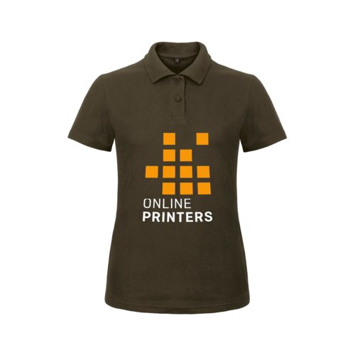Polo marron en coton pour femmes avec courte patte boutonne.