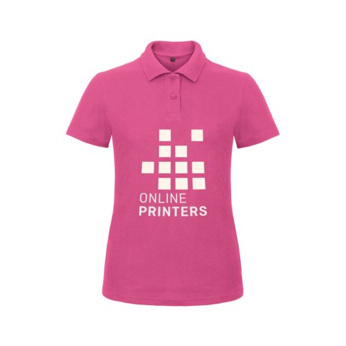 Polo femme fuchsia en coton avec courte patte boutonne.