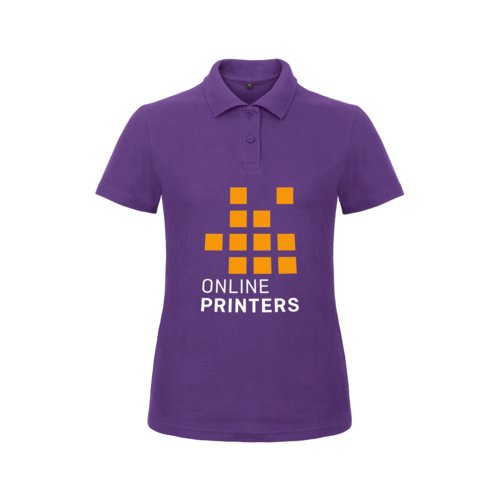 Polo violet pour femmes en coton avec courte patte boutonne.