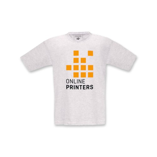 T-shirt en coton gris cendr pour enfants avec manches courtes.