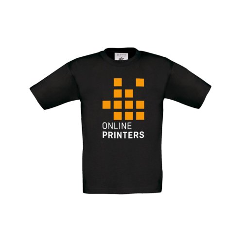 T-shirt noir pour enfants en coton avec manches courtes.