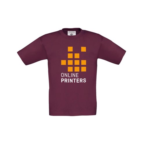 T-shirt bordeaux en coton pour enfants  manches courtes.