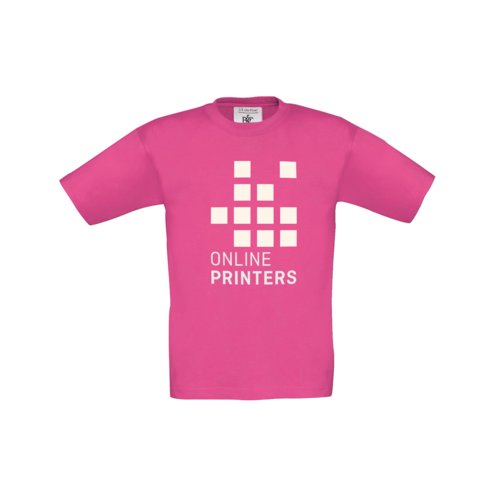 T-shirt enfant en coton fuchsia  manches courtes.
