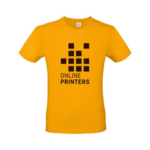 T-shirt abricot en coton pour hommes avec manches courtes.