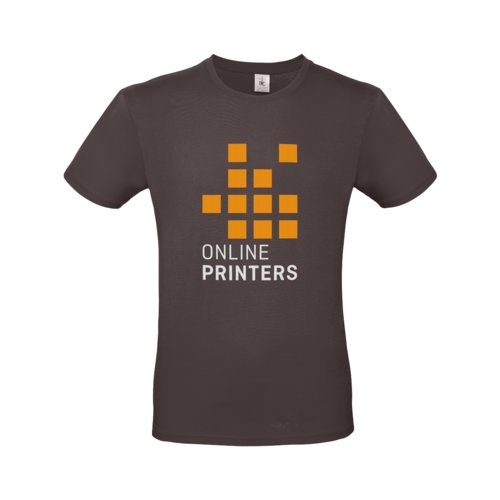 T-shirt marron en coton pour hommes avec manches courtes et col rond.
