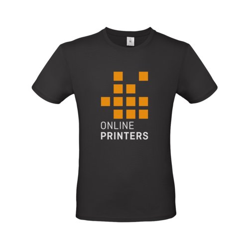 T-shirt noir en coton pour hommes avec manches courtes.