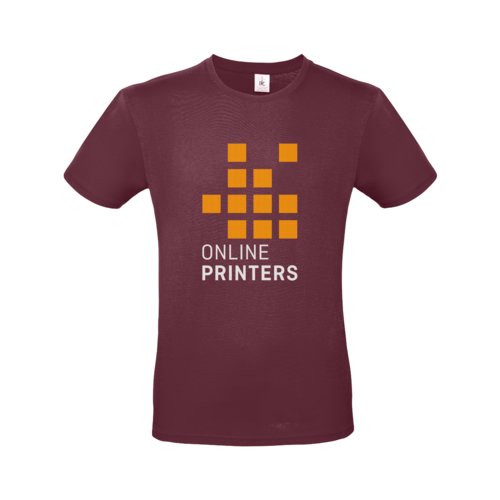 T-shirt bordeaux en coton pour homme avec manches courtes.