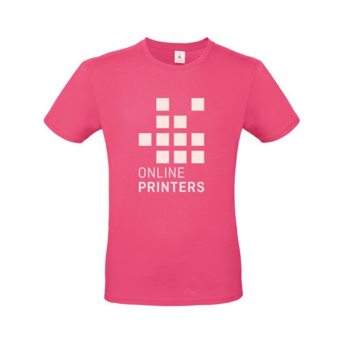 T-shirt en coton fuchsia pour hommes avec manches courtes.