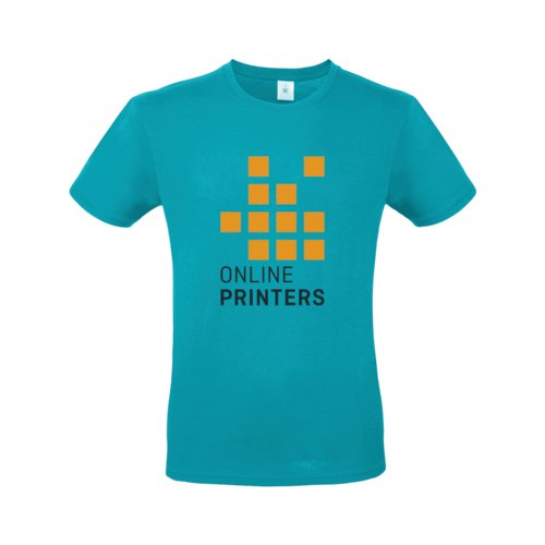 T-shirt turquoise en coton pour homme avec manches courtes.