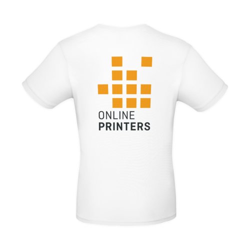 T-shirt blanc en coton pour homme avec manches courtes.
