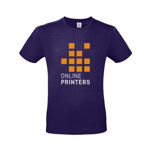 T-shirt en coton violet fonc pour hommes avec manches courtes.