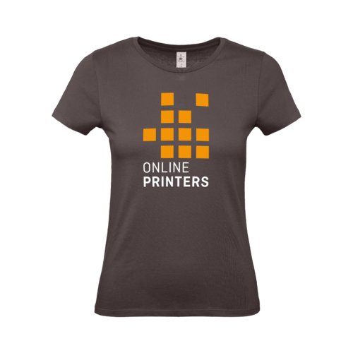 T-shirt marron en coton pour femmes avec manches courtes.