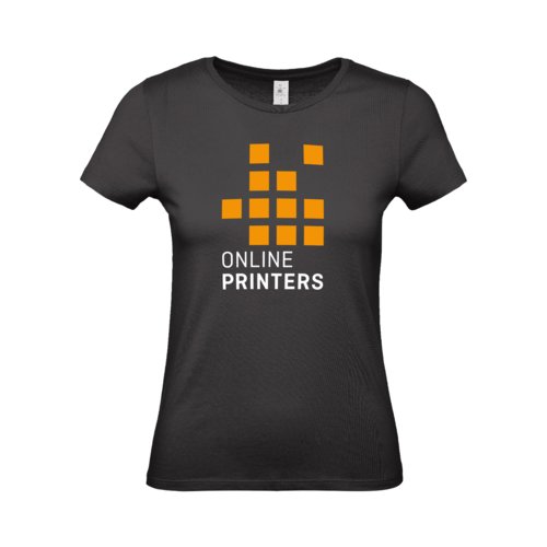 T-shirt noir en coton pour femme avec manches courtes.