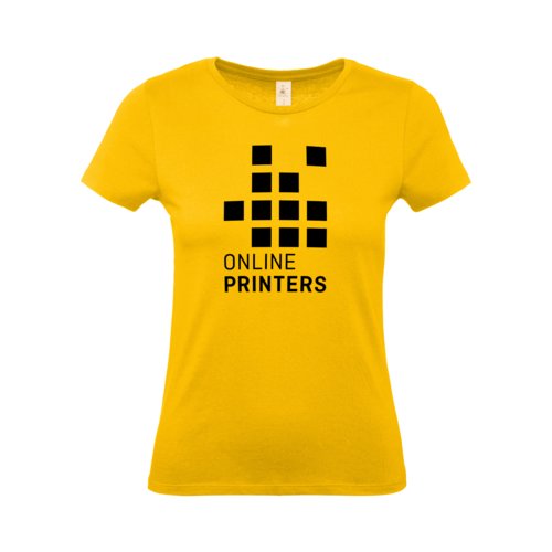 T-shirt en coton jaune dor pour femme  manches courtes.