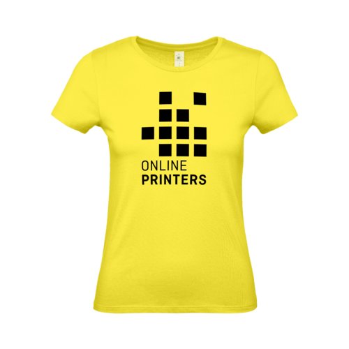 T-shirt jaune en coton pour femmes avec manches courtes.