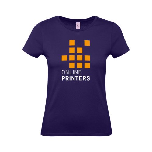 T-shirt en coton violet fonc pour femmes avec manches courtes.