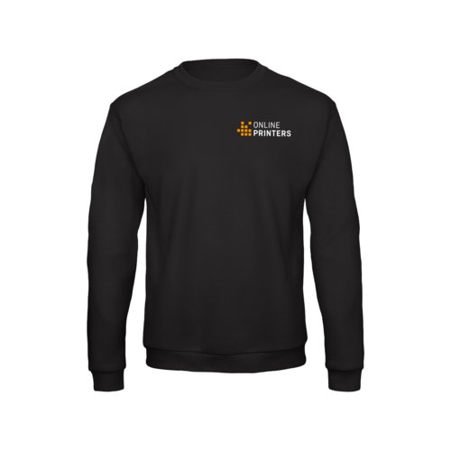 Sweat-shirt noir en polyester et coton pour hommes.
