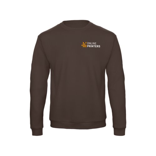Sweat-shirt marron en coton-polyester pour hommes  manches longues.