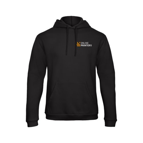 Sweat  capuche noir en mlange de coton avec capuche et poche kangourou.