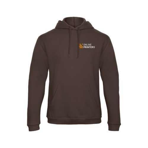 Sweat  capuche marron en coton-polyester pour homme avec cordon de serrage et poche kangourou.