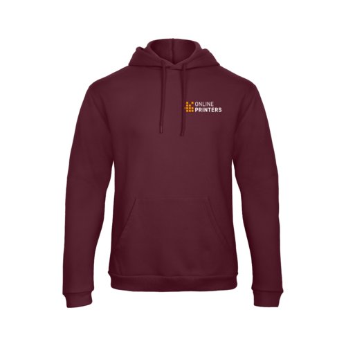 Sweat  capuche bordeaux en mlange de coton avec capuche et poche kangourou.