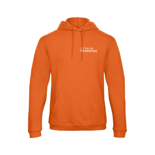 Sweat  capuche orange en tissu mlang avec capuche et poche kangourou.