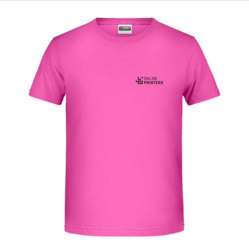 T-shirt rose en coton  manches courtes pour garons.