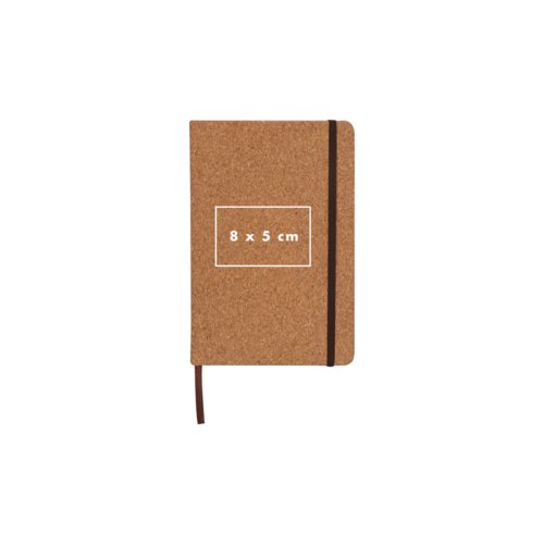 Carnet en lige avec fermeture lastique et marque-page en ruban.
