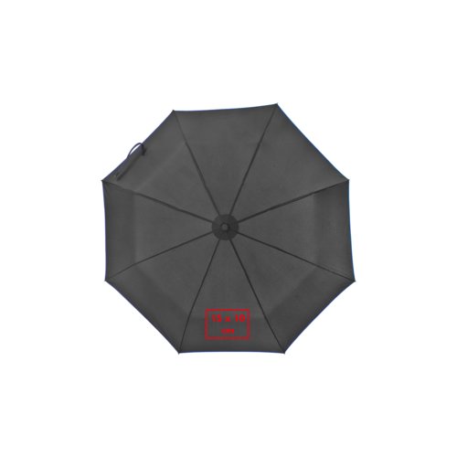 Parapluie de poche noir avec poigne et fonction automatique.