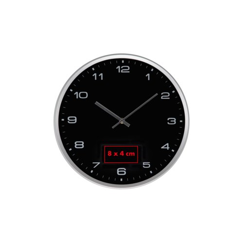Horloge murale avec motif interchangeable.
