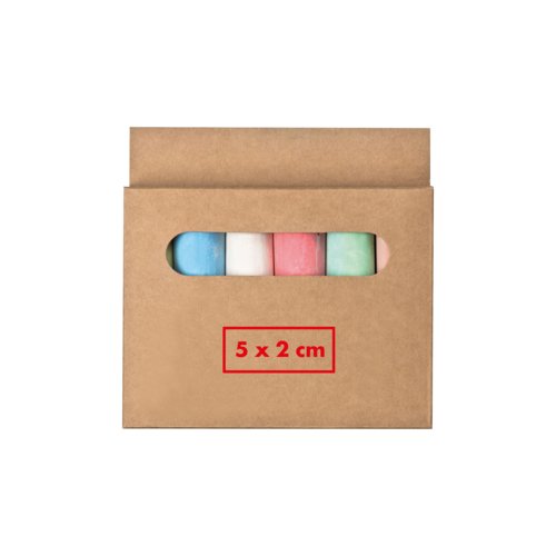 Craies de trottoir colores dans une bote en carton.