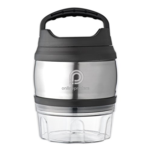 Bote  djeuner en acier inoxydable couleur argent avec poigne.