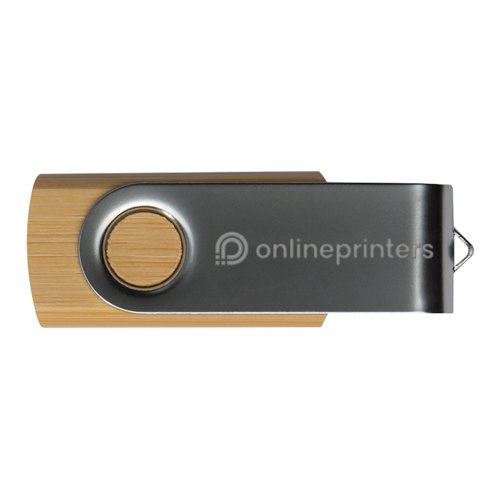 Cl USB en bois avec botier pivotant en mtal.