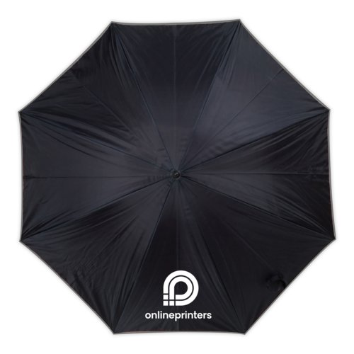 Parapluie gris  double toile avec motif.