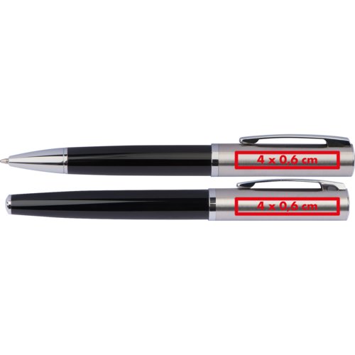 Ensemble d'écriture noir avec stylo à bille et étui.