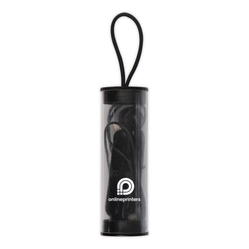 couteurs Bluetooth noirs avec tui de chargement.
