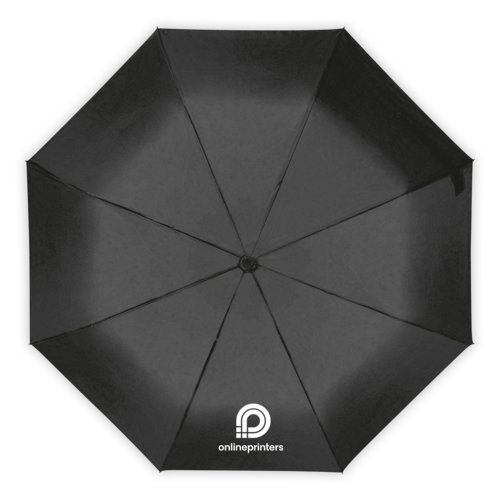 Parapluie noir avec mcanisme d'ouverture manuel.