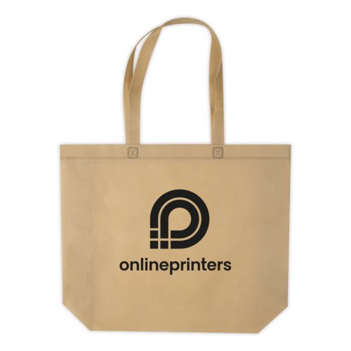 Sac beige non tiss avec anses.