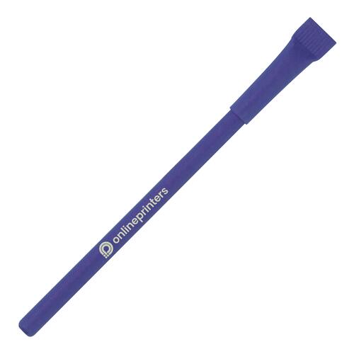 Stylo bleu sans encre avec motif.