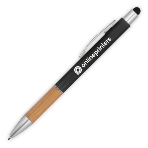 Stylo  bille noir avec fonction tactile et clip.