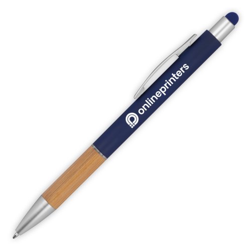 Stylo  bille bleu fonc avec fonction tactile et clip.
