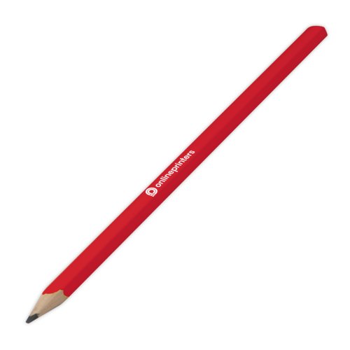 Crayon de charpentier rouge en bois, hexagonal.