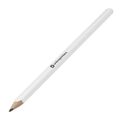 Crayon de charpentier blanc en bois, hexagonal.